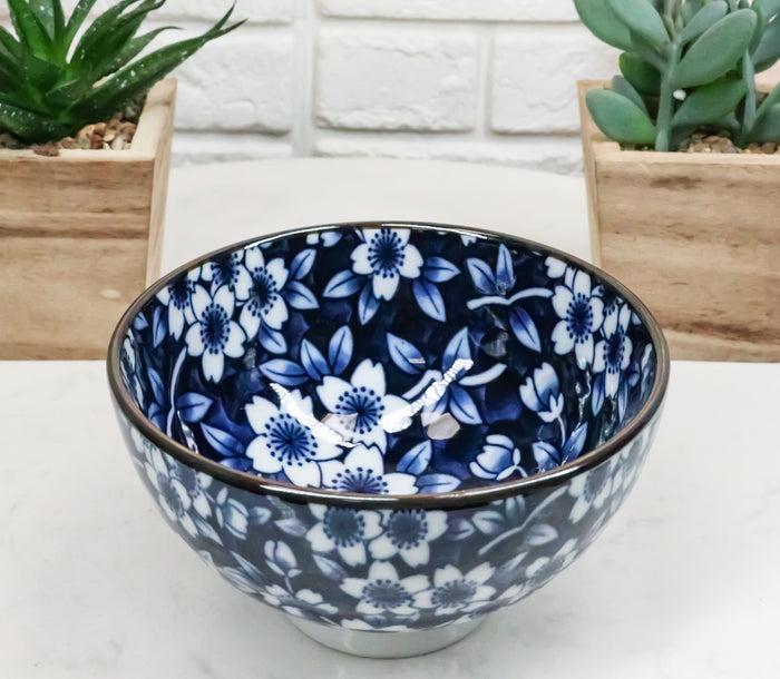 Made In Japan 4 Pc Floral Blossom Ceramic Dining Bowls For Rice Or Soup 4.5"Dia