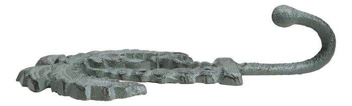 Pack Of 2 Cast Iron Verdigris Tropical Beach Coconut Palm Trees Coat Wall Hooks
