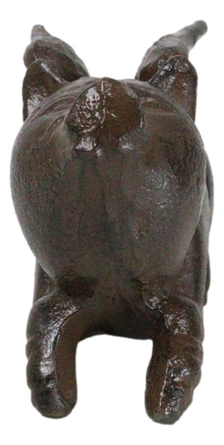Pack Of 2 Cast Iron Whimsical Flying Winged Angel Pig Sculpture Paperweight 5"L