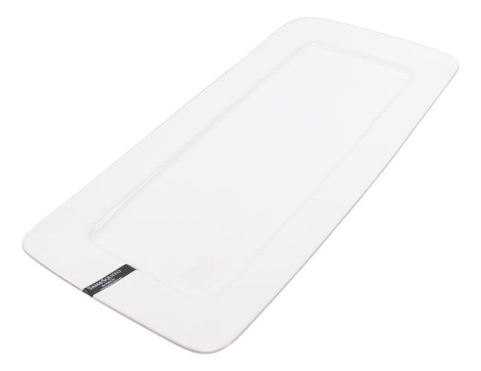 Pack Of 3 Contemporary Rectangular White Porcelain Serving Platter Plate 19"L