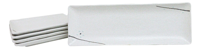 Pack Of 5 Yukino Hana Collection Ceramic Rectangular Serving Platter 14" Long