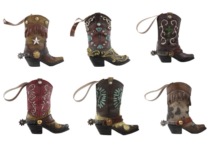 Pack of 6 Lone Star Lace Cross Turquoise Western Cowboy Cowgirl Boot Wall Decors