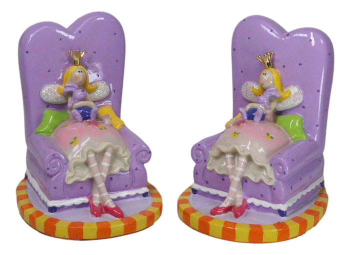 Purple Whimsical Fairy Queen Sitting On Giant Sofa Money Coin Savings Piggy Bank