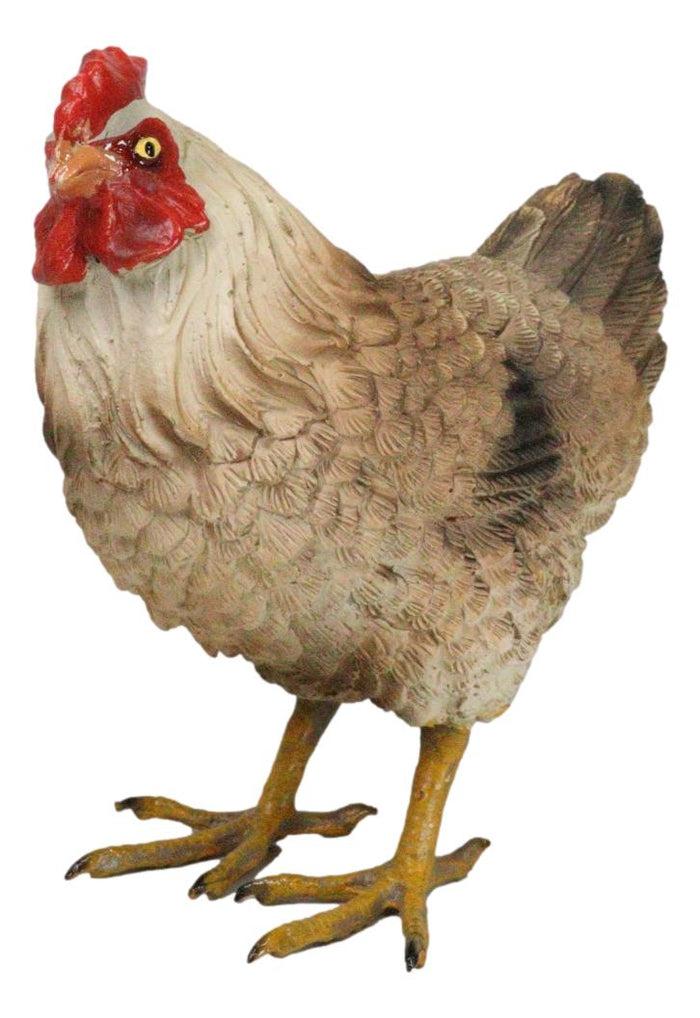 Rustic Western Country Farm Light Brown Chicken Hen Figurine 4.5" Tall