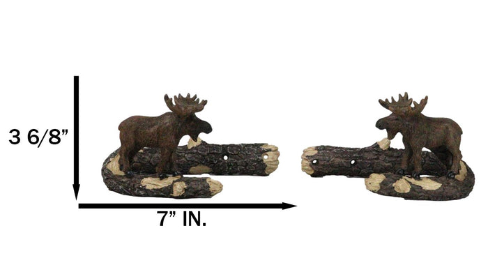 Set Of 2 Rustic Western Bull Moose On Branch Drapery Curtain Holdback Tie Back
