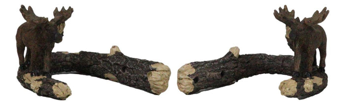Set Of 2 Rustic Western Bull Moose On Branch Drapery Curtain Holdback Tie Back