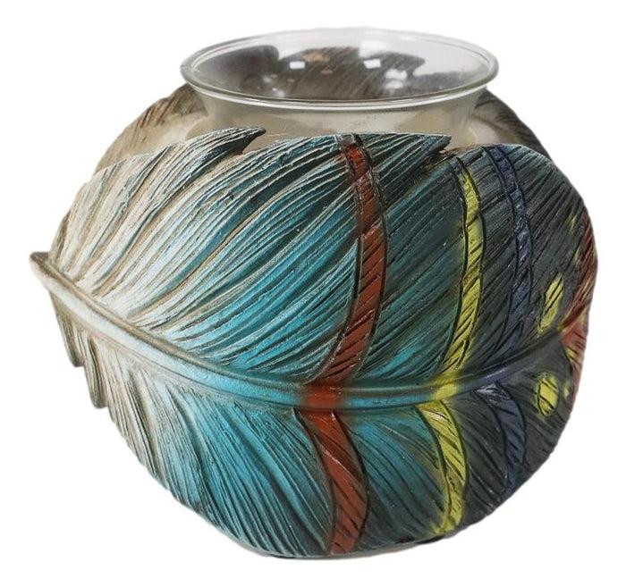 Set Of 2 Southwestern Indian Dreamcatcher Feather Tea Light Votive Candle Holder