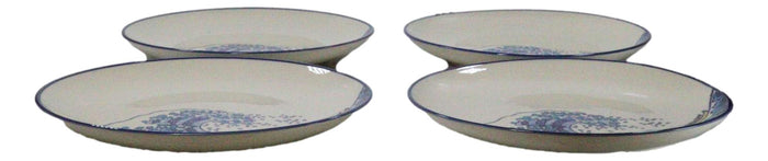 Set Of 4 Hokusai The Great Wave Of Kanagawa Mount Fuji 11"D Round Dinner Plates