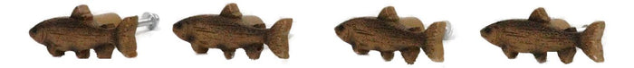 Set Of 4 Western Nautical Marine Trout Fish Faux Wooden Cabinet Door Pull Knobs