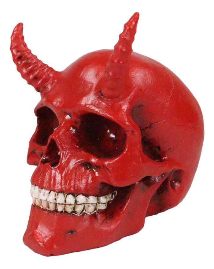 Small Red Horned Demon Skull Hell Spawn Skeleton Inferno Imp Macabre Figurine