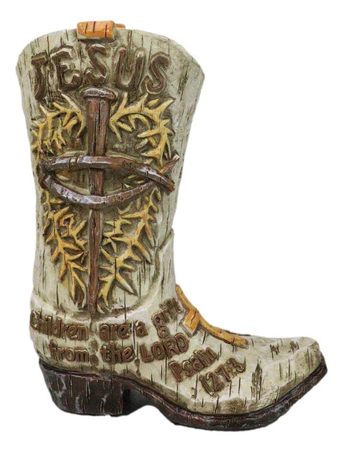 Western Spike Nail Ichthys Fish Crown Of Thorns Jesus Cowboy Boot Money Bank