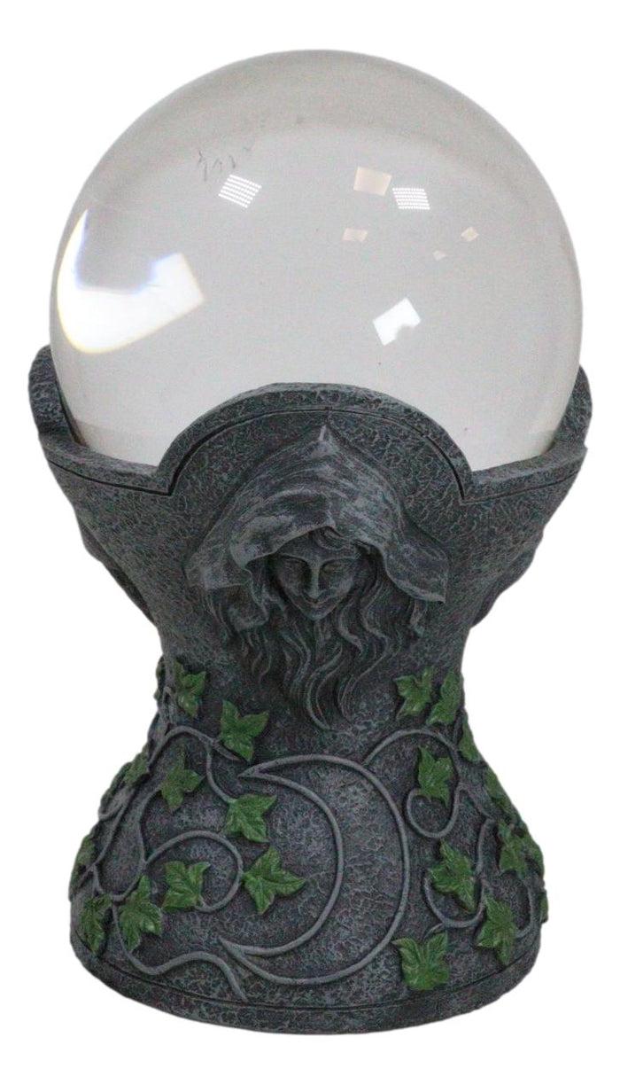 Wicca Sacred Moon Triple Goddess Mother Maiden Crone Pentagram Gazing Glass Ball